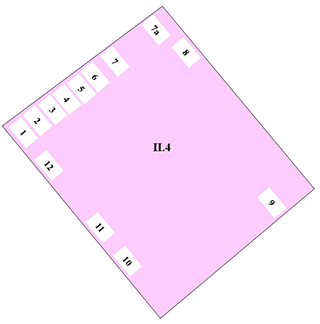Pompeii Regio II(2) Insula 4. Plan of entrances 1 to 12 and 7a